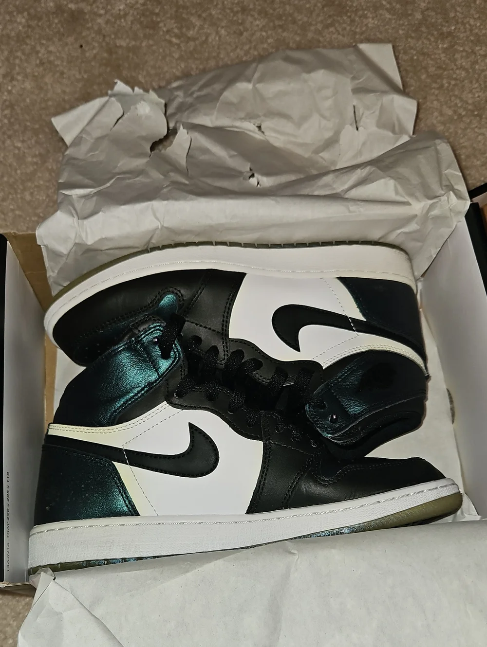 2017 Air Jordan 1 Retro Hi OG AS BG Black/Black-Metallic Silver Sz 6Y 907959 015